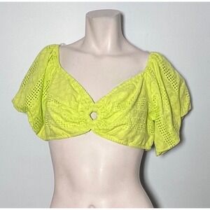 Wild Fable Womens Eyelet Crop Top XL Beachy Y2K Boho Hippie Flirty Festival Vsco